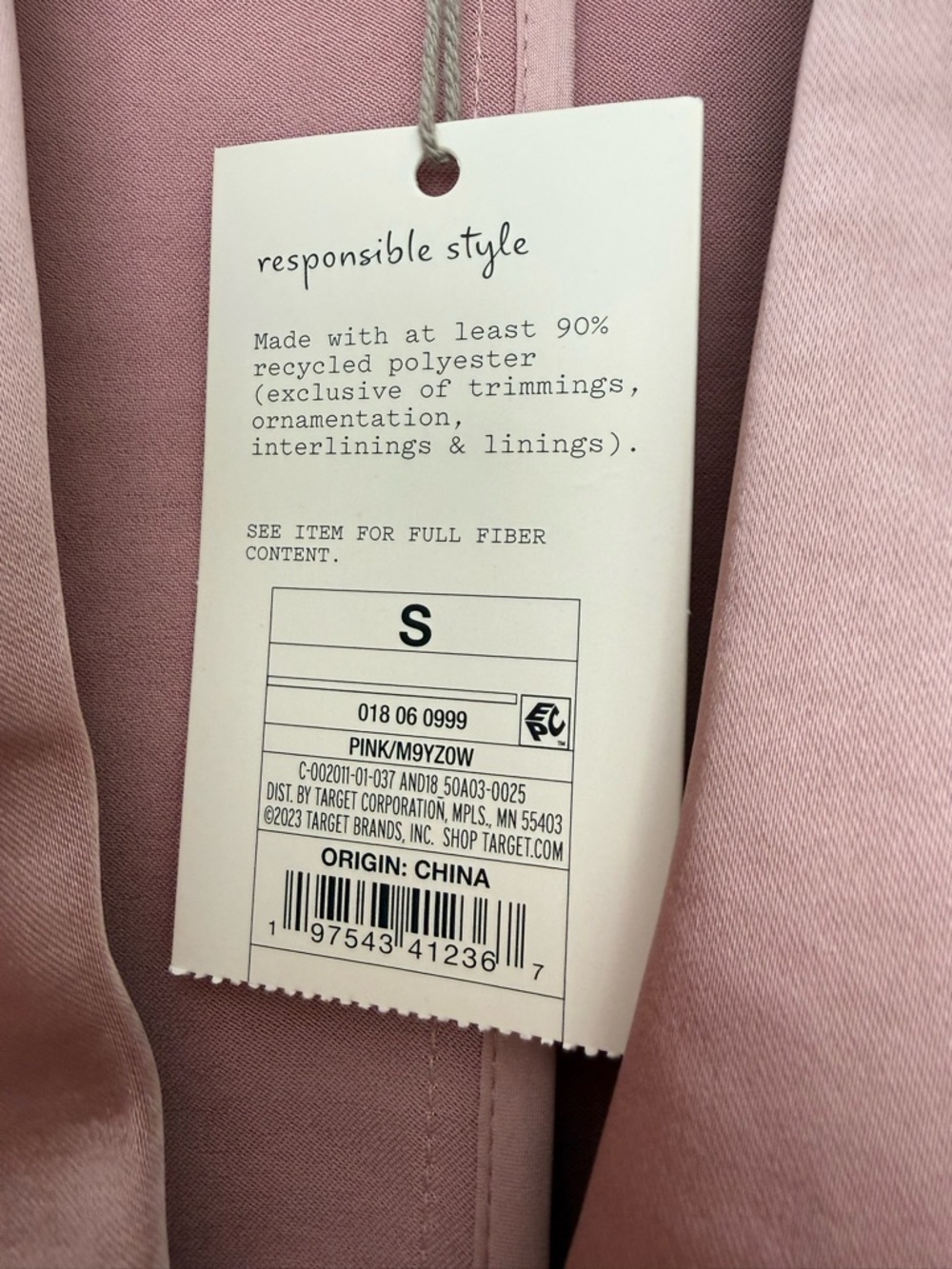 a new day Blush Pink Single-Button Satin Blazer - Picture 5 of 7